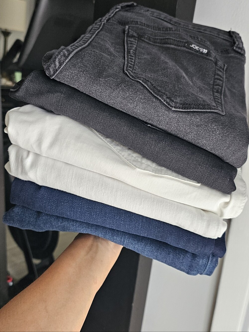 Hudson, Joes Jeans Stack - Black, White, Black, Blue Color, Size 27, 28